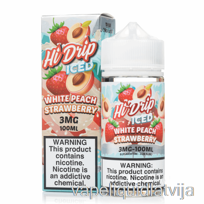 Ledus Balto Persiku Zemeņu - Hi-drip - 100ml 0mg Vape šķidrums